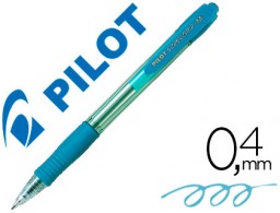 Bolígrafo Pilot Super Grip rosa tinta azul